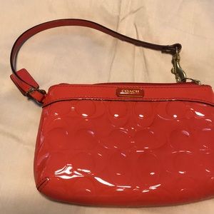 Coach wristlet with detachable strap